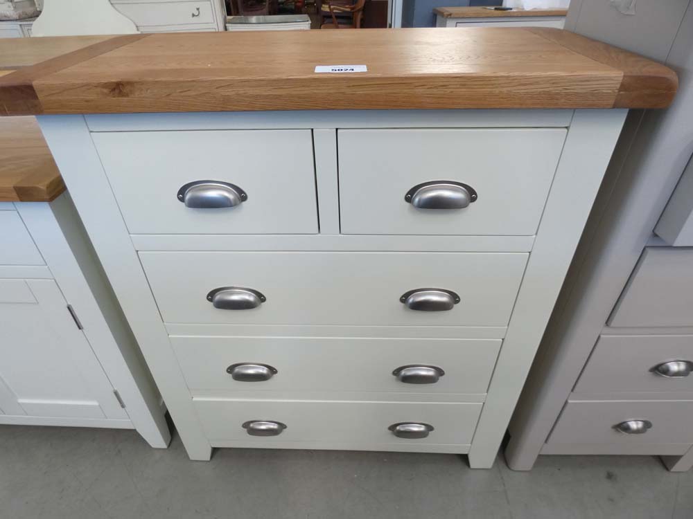 Hampshire Ivory Painted Oak 2 Over 3 Chest (45)