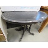 Oval black painted aesthetic movement occasional table