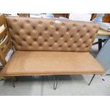 Industrial Tan 140cm Studded Back Bench (32)