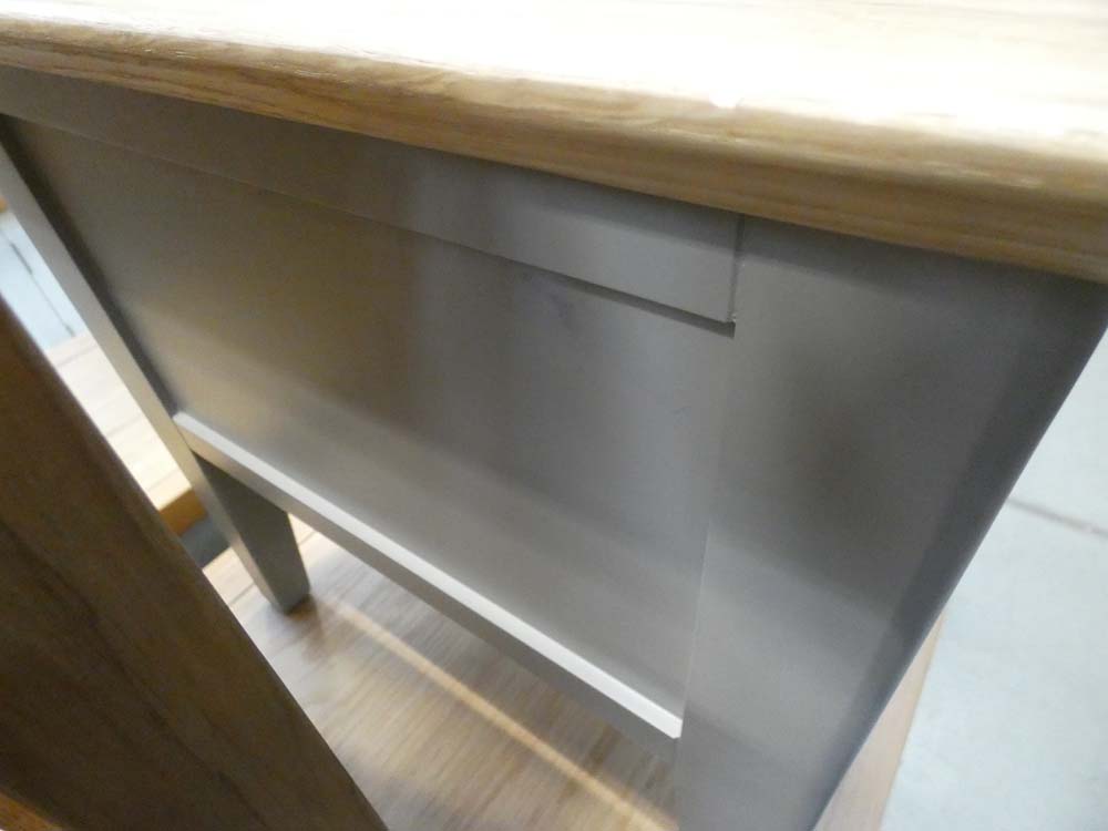 Malvern Shaker Grey Painted Oak Lamp Table With Drawer (48) - Image 4 of 4