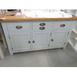 Hampshire Grey Painted Oak Large 3 Door Sideboard (14)