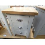 Suffolk Grey Painted Oak Small Bedside Table (3)