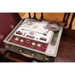 Cased portable Royale reel to reel cassette player