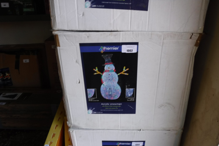 Boxed pre lit acrylic snowman