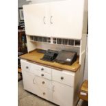 (2022) 1950s pantry cupboard with fitted glass drawers (2 missing)