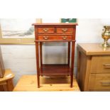 Modern mahogany effect side table with 3 drawers