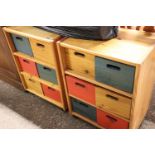 2 mobile 6 drawer childrens storage chests