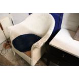 (2099) Lloyd Loom style armchair in white
