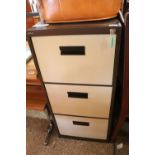 Coffee and cream 3 drawer filing cabinet with key