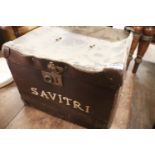 Leather hat box by Savitri