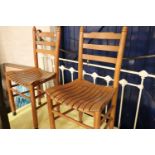 2 wooden dining chairs