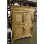 Pine French dresser, 2-door over 2-drawer over 2 door