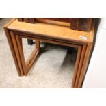 (2086) Mid century teak nest of 3 coffee tables