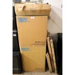 2 boxed server cabinets with boxed shelving