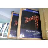 2 boxed 1m animated light up reindeer