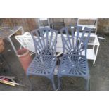 Pair of black aluminium garden chairs