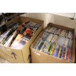 2 boxes of DVDs