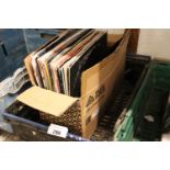 Crate containing various records