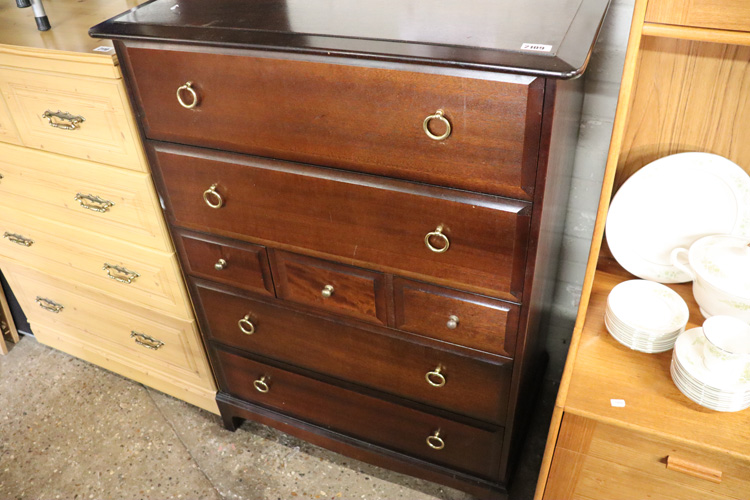 Mahogany effect Stag multi drawer bedroom chest