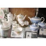 White part coffee service with Belle china 4 sitting coffee service and Wedgewood Home teapot and