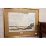 Gilt framed and glazed watercolour of Overy Staith by Winton Aldridge F. R. I. B. A.