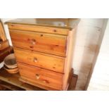 Pine 3 drawer bedside