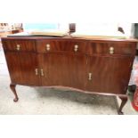 (2122) Cherry effect 3 drawer over 3 door sideboard on cabriole legs