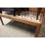 Mid century teak tile top coffee table