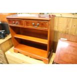 Yew bookcase with 2 drawers