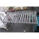 Galvanized wooden potting table