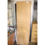 (2166) Light oak effect flat pack wardrobe