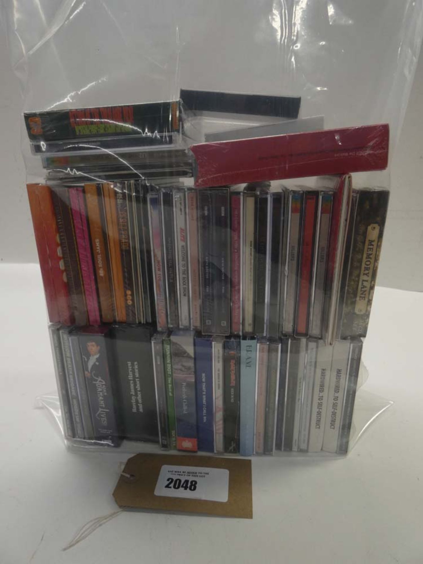 Bag containing quantity of music CD albums