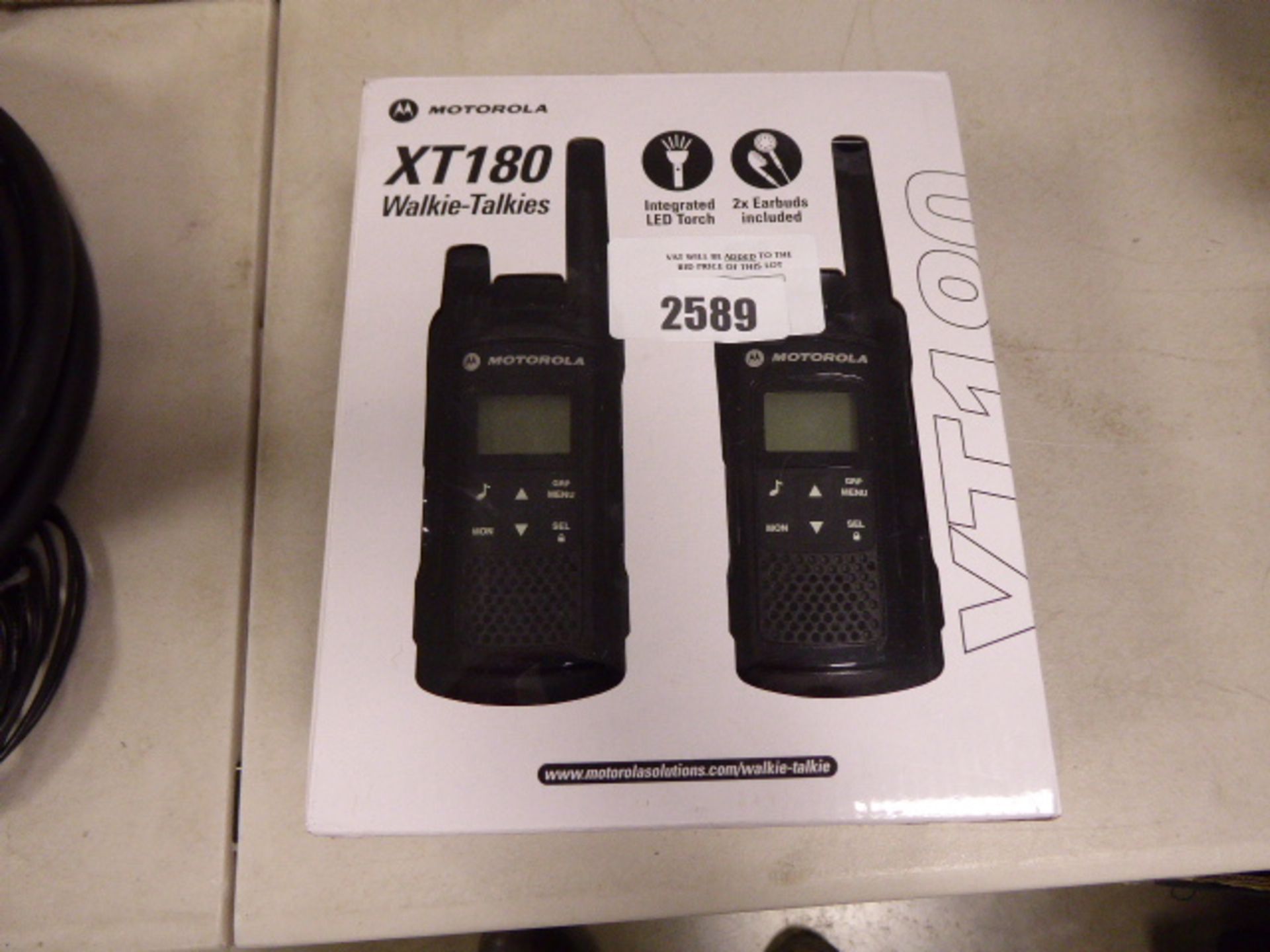 Motorola XT180 walkie talkies in box