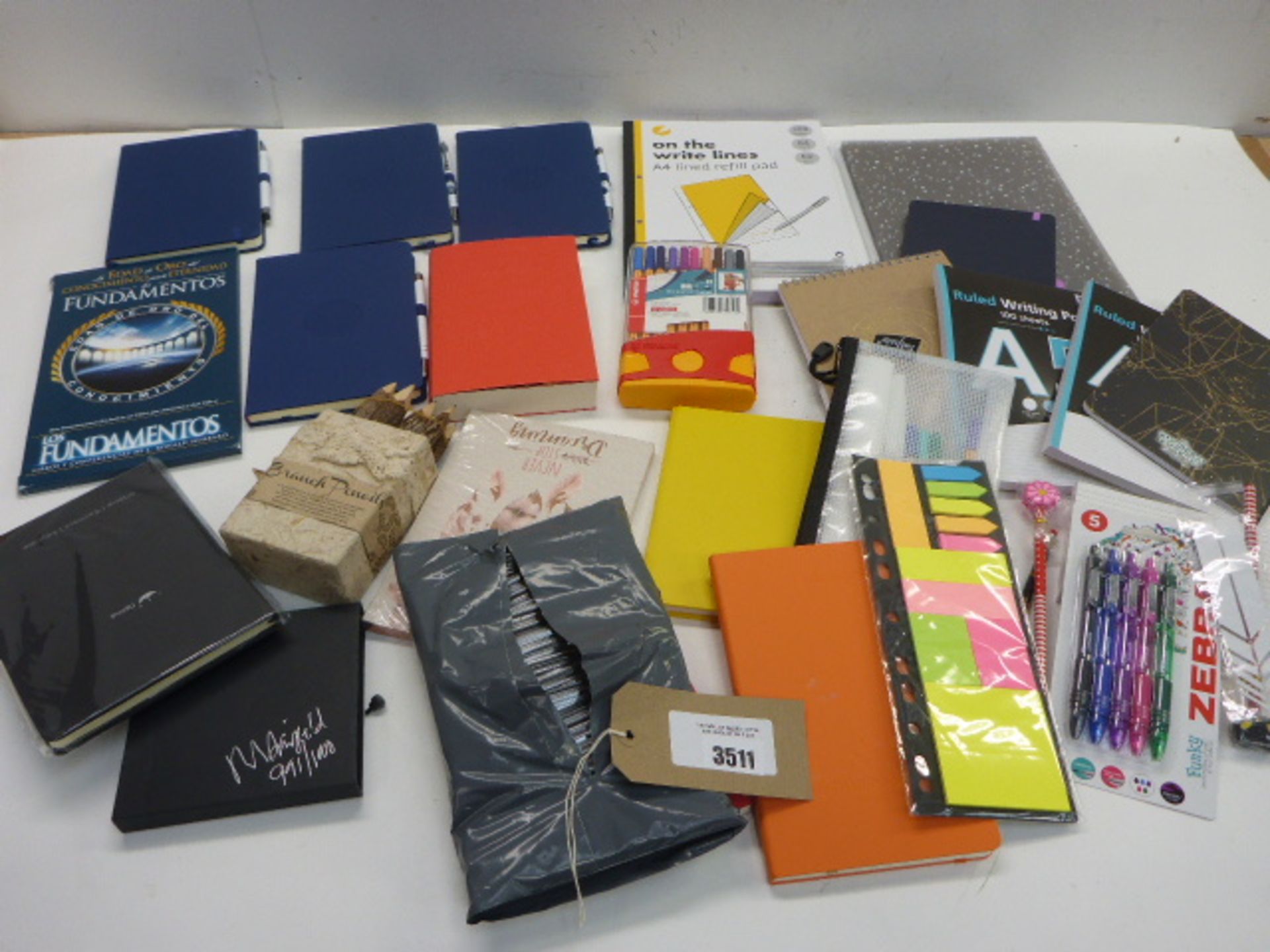 Note pads, refill pads, record cards, post its, pens, pencils etc