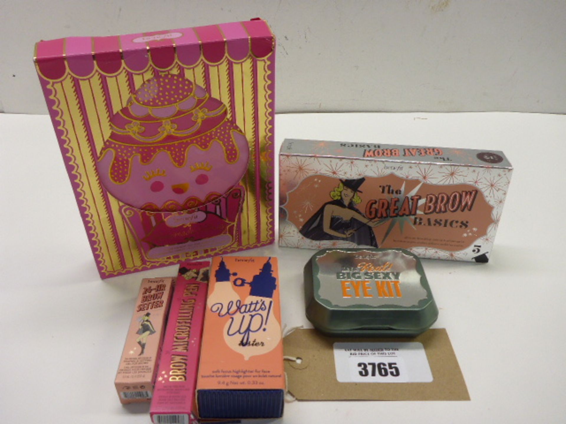 Benefit assorted cosmetics including mascara, eye palettes, high lighter etc