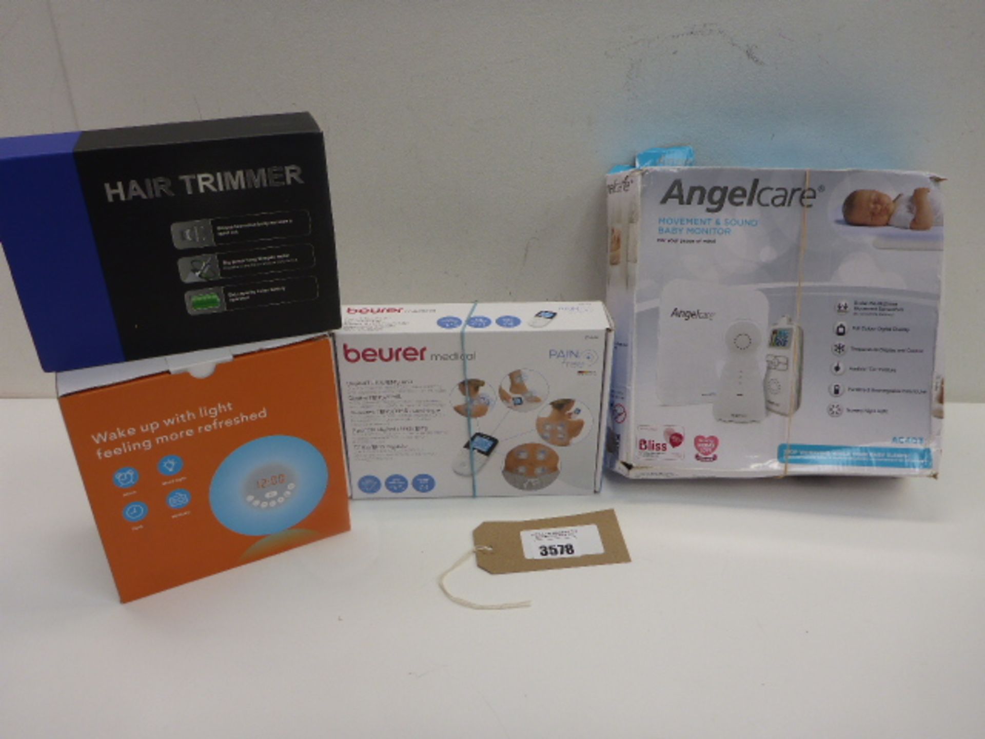 Anglecare baby motion and sound monitor, Hair trimmer set, Wake Up light and Beurer Medical