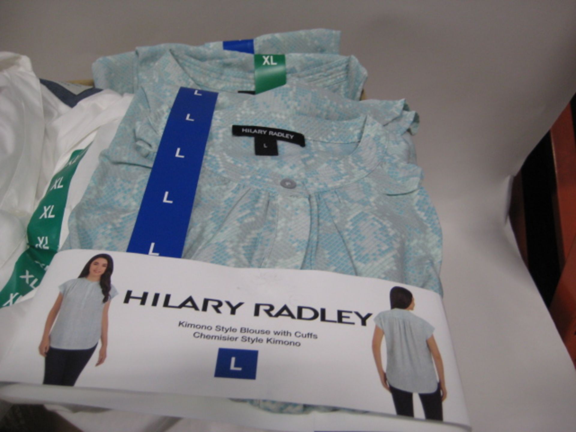 Box containing approximately 50 white ladies blouses by Jack New York together with Hillary Radley - Image 3 of 4