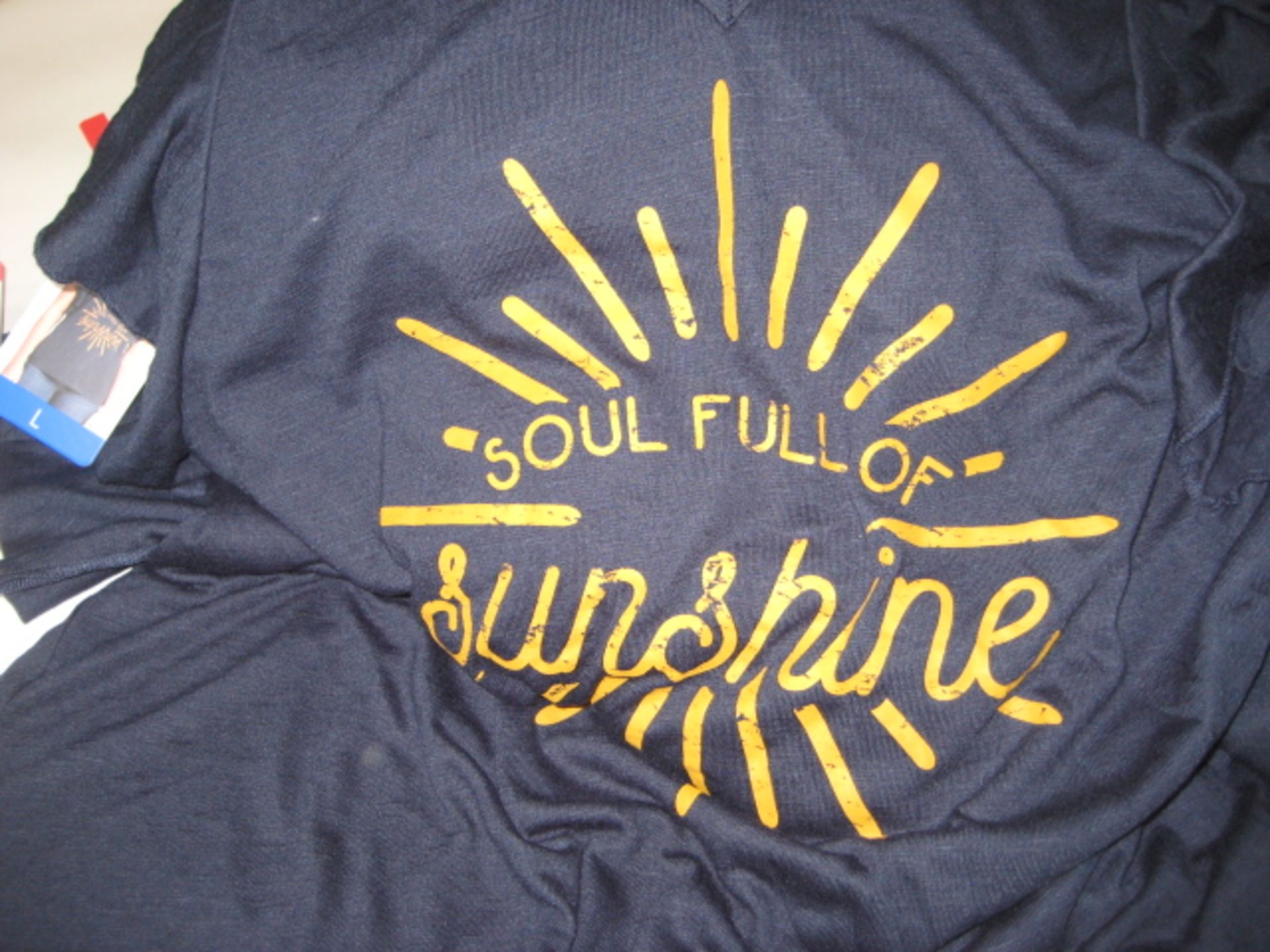 Approximately 40 Jessica Simpson V-neck T-shirts with soul full of sunshine and Buddha motifs to the - Image 2 of 3