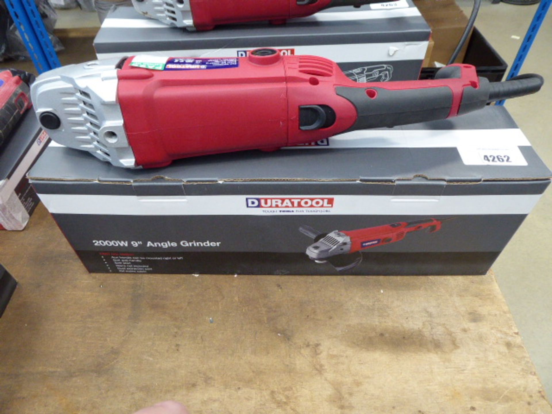 Boxed 9'' Duratool angle grinder