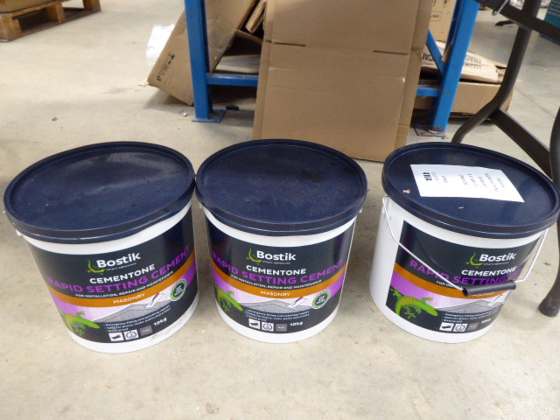 3 tins of Boss Stick rapid setting cement