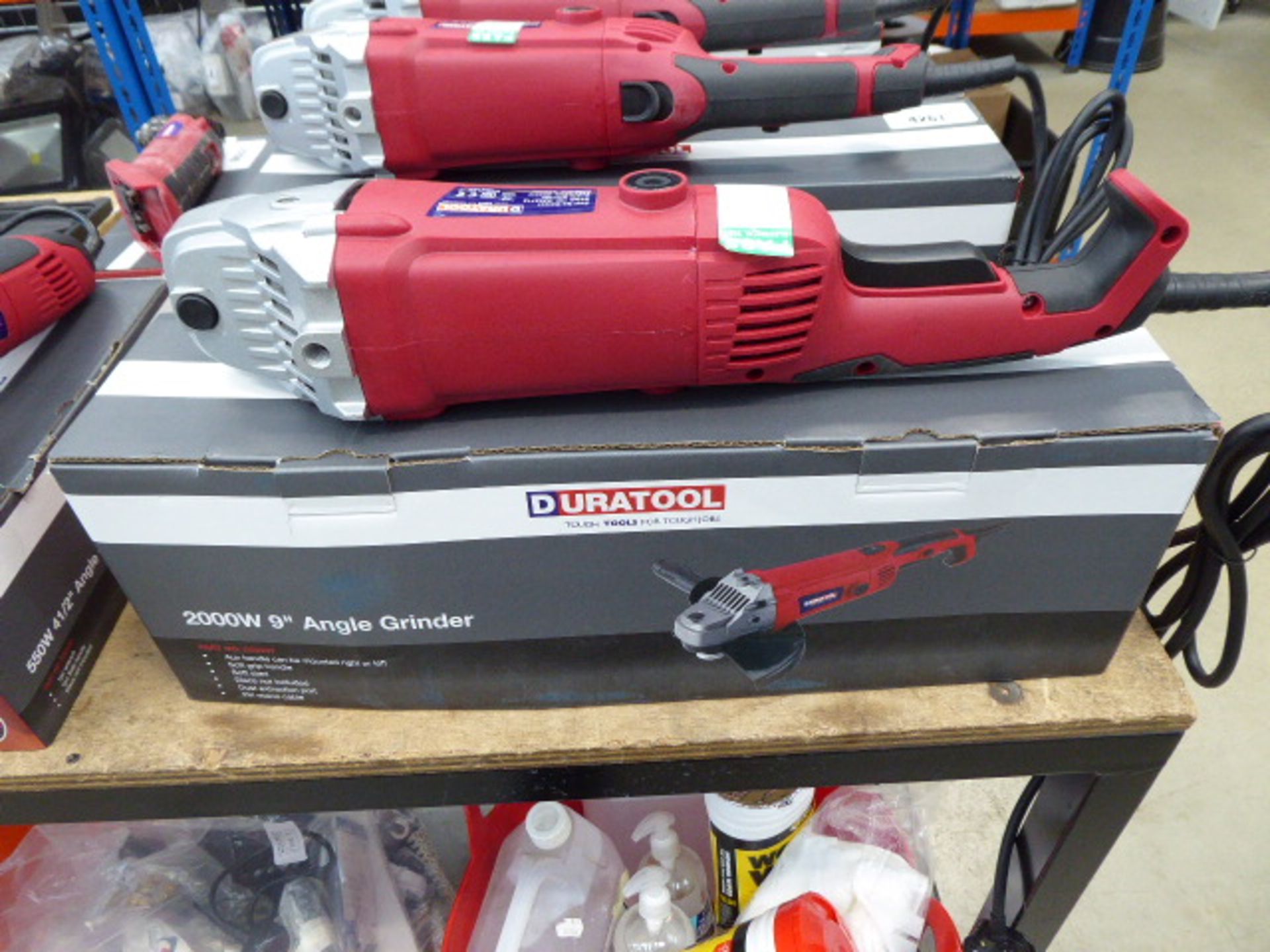 Boxed 9'' Duratool angle grinder