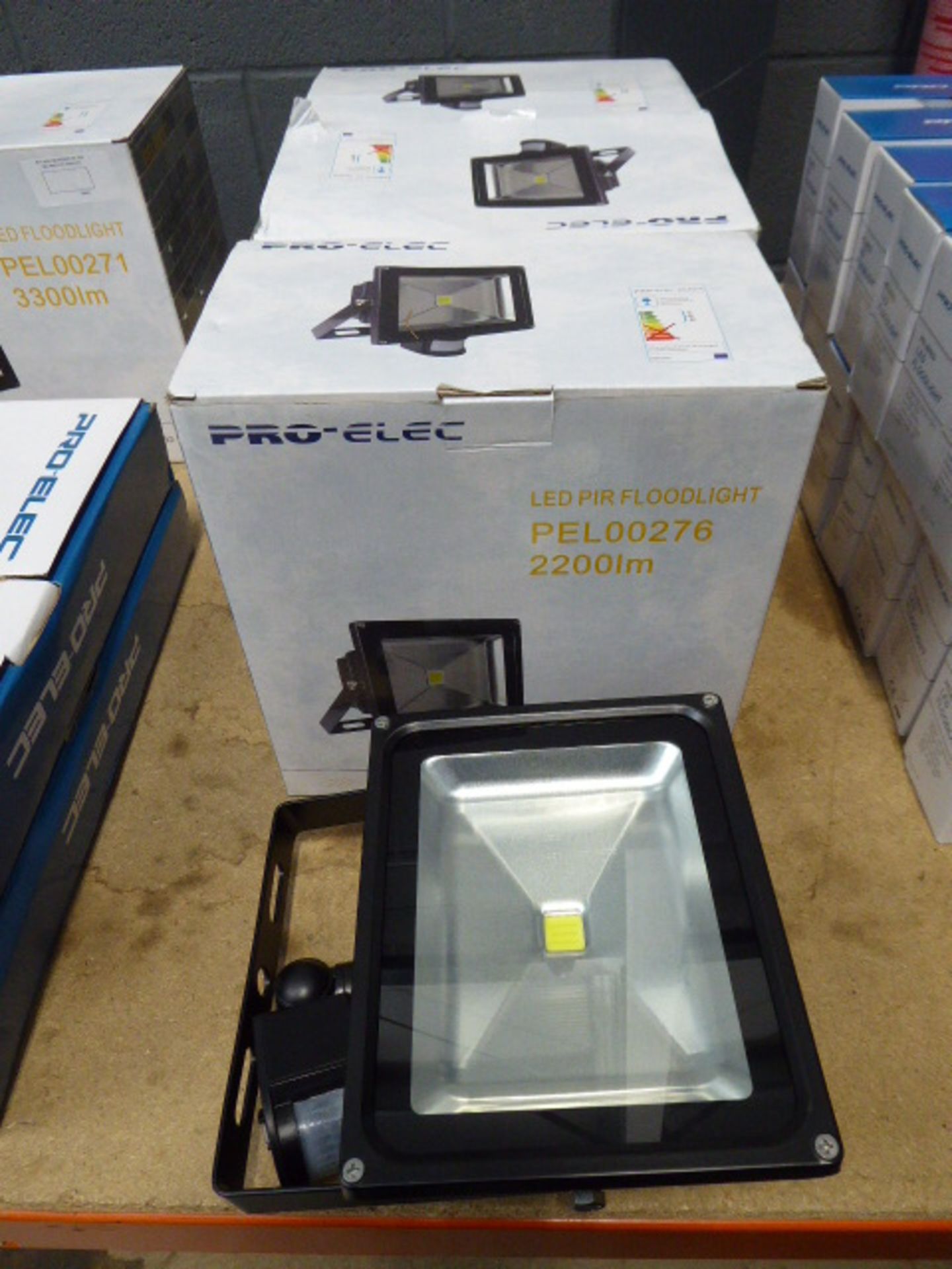 4 large Pro-Elec LED PIR floodlights