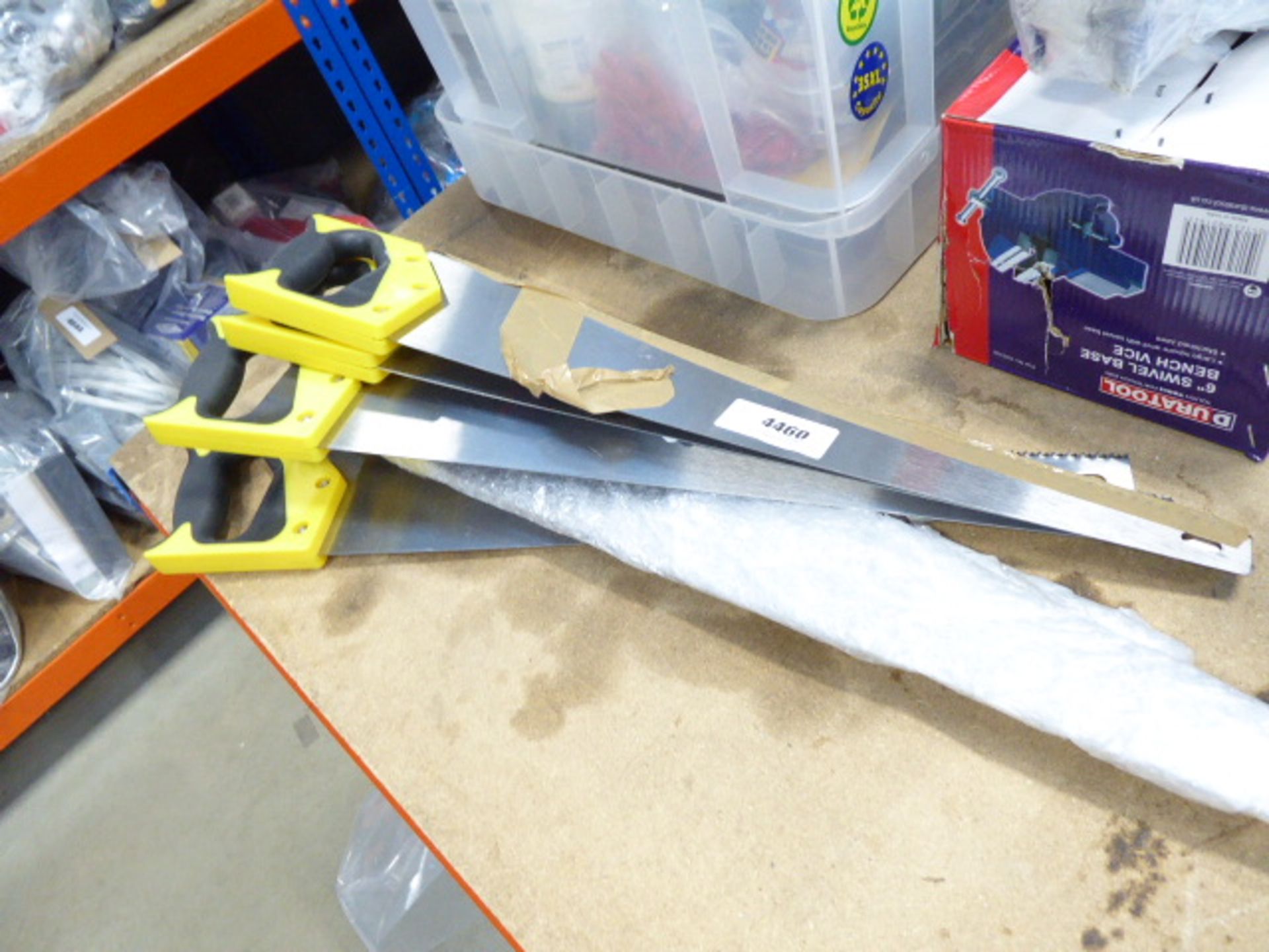 5 assorted hand saws
