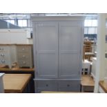 Florence Grey Painted 2 Door 4 Drawer Gents Wardrobe (24)