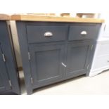 Hampshire Blue Painted Oak 2 Door Small Sideboard (9)