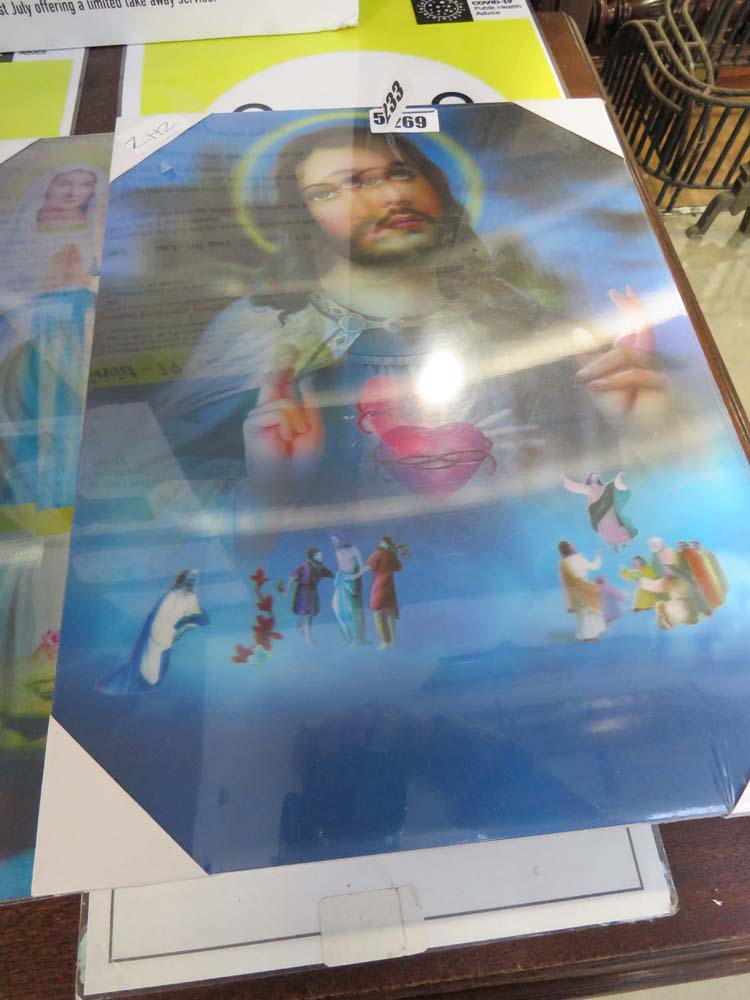 5269 3 holographic religious prints - Bild 2 aus 4