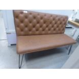 Industrial Tan 140cm Studded Back Bench (5)