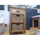 Rutland Oak 1 Drawer 2 Basket Cabinet (104)