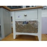 Gloucester White Painted Oak 1 Drawer 1 Basket Cabinet (102)