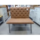 5098 - Industrial Tan 90cm Studded Back Bench (33)